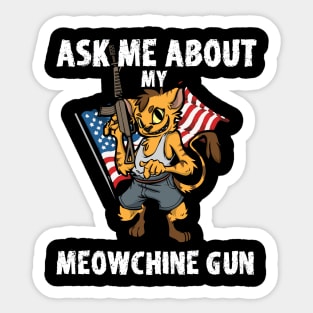 2nd Amendment Patriotic Gun Owner Cat American Flag Rifle Sticker